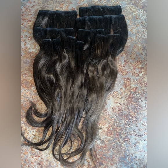 Human hair clip in extensions